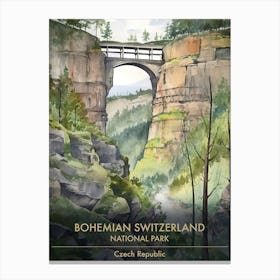 Bohemian Switzerland National Park Czech Republic Watercolour 1 Canvas Print