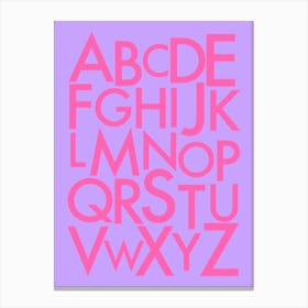 Alphabet Pink and Purple ABC Canvas Print