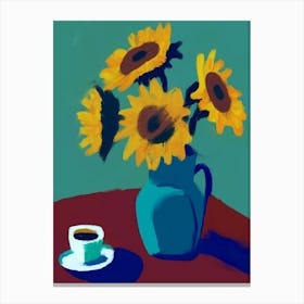 Sunflowers In A Vase Canvas Print