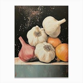 Art Deco Garlic & Onions 2 Canvas Print