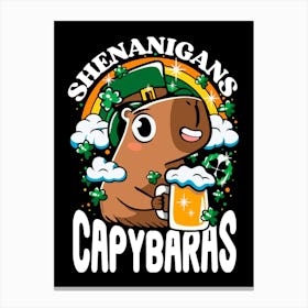 Shenanigans Capybaras Canvas Print