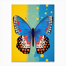 Pop Art Eastern Tailed Blue Butterfly  1 Canvas Print