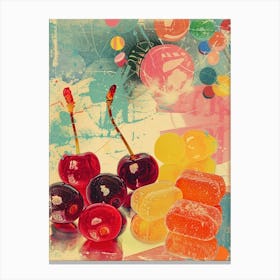 Candy Sweets Retro Collage 2 Canvas Print