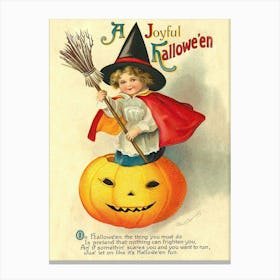 Joyful Halloween Greeting With A Poem Canvas Print