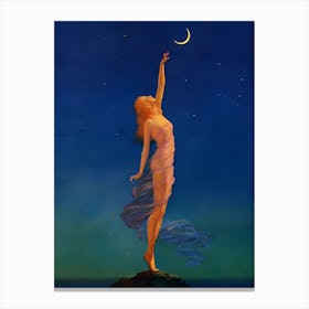 Moon And Star Canvas Print