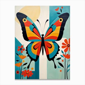 Modern Screen Print Butterfly I Canvas Print