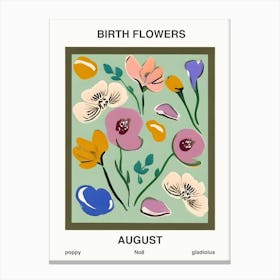 Birth Flowers August Canvas Print