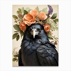 Crow In A Wreath 5 Canvas Print