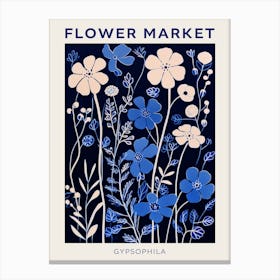 Blue Flower Market Poster Gypsophila 2 Canvas Print