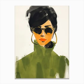 Portrait of Woman With Sunglasses Canvas Print