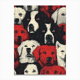 Perfectly Repeatable Artwork With Cute Dog Faces 44 Canvas Print