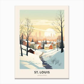 Vintage Winter Travel Poster St Louis Missouri 1 Canvas Print