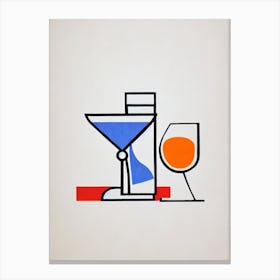 Bubblegum MCocktail Poster artini 2 Picasso Line Drawing Cocktail Poster Canvas Print