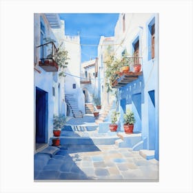Blue Houses In Chefchaouen Canvas Print
