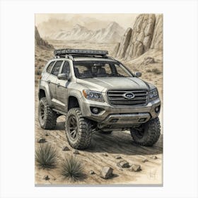 Suv In The Desert Canvas Print