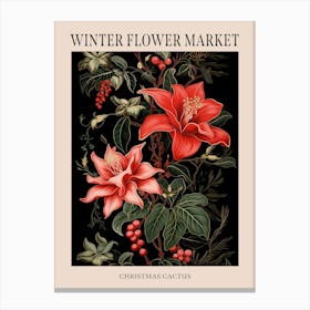 Christmas Cactus 2 Winter Flower Market Poster Canvas Print