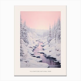 Dreamy Winter National Park Poster  Yellowstone National Park United States 4 Canvas Print