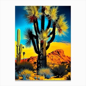Joshua Trees In Mojave Desert Nat Viga Style  (3) Canvas Print