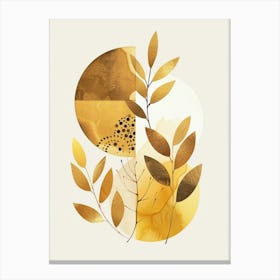 Abstract Gold Leaves 1 Canvas Print