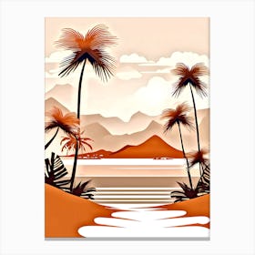 Tropical Landscape With Palm Trees 9 Canvas Print