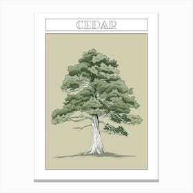 Cedar Tree Minimalistic Drawing 4 Poster Canvas Print
