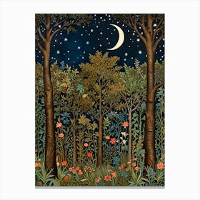 William Morris Night In The Forest 18 Canvas Print