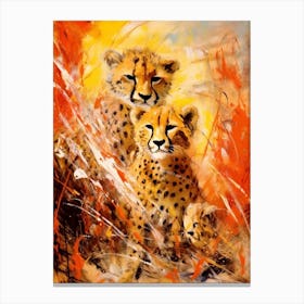 Cheetah Abstract Painting 1 Canvas Print