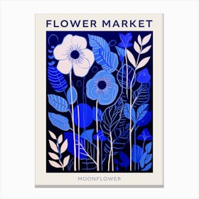 Blue Flower Market Poster Moonflower Market Poster 3 Canvas Print