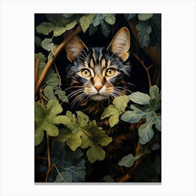 Contemporary Floral Cat 3 Canvas Print