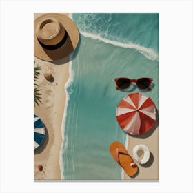 Summer Beach Scene Canvas Print