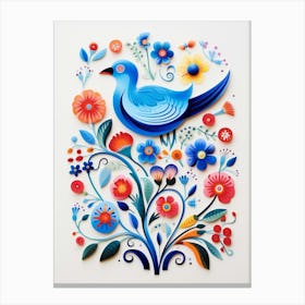 Scandinavian Bird Illustration Bluebird 6 Canvas Print