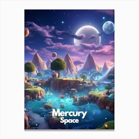 Mercury Travel Poster Bubble Planet Canvas Print