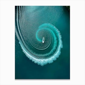 Speed Boat In The Water Canvas Print