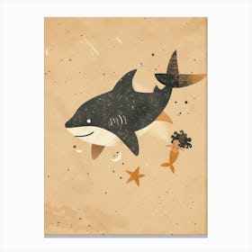 Shark & Mermaid Muted Minimal Pastels Canvas Print