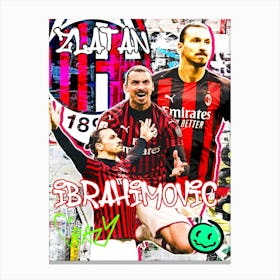 Zlatan Ibrahimovic Ac Milan Pop Art Canvas Print