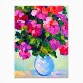 Petunia Floral Abstract Block Colour 2 Flower Canvas Print
