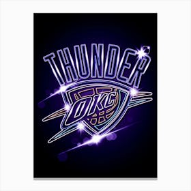 Oklahoma City Thunder Neon Canvas Print