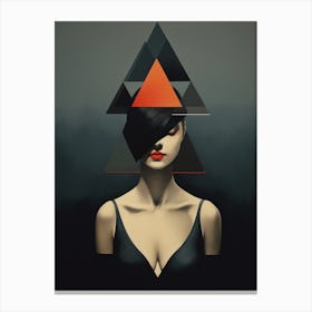 Abstract Woman With Triangles Canvas Print