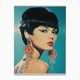 Girl With Big Earrings Canvas Print