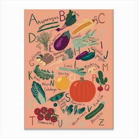 Vegetable Alphabet Canvas Print