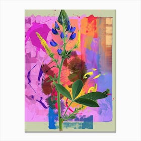 Bluebonnet 4 Neon Flower Collage Canvas Print