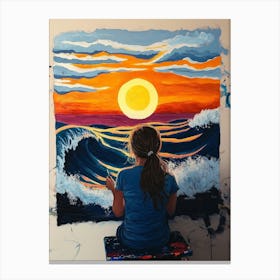 Sunset At The Beach Canvas Print