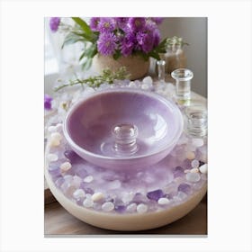 Purple Bowl On A Table Canvas Print