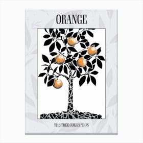 Orange Tree Simple Geometric Nature Stencil 2 Poster Canvas Print