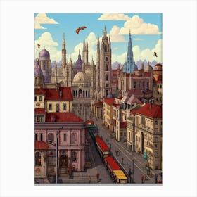 Milan Pixel Art 3 Canvas Print