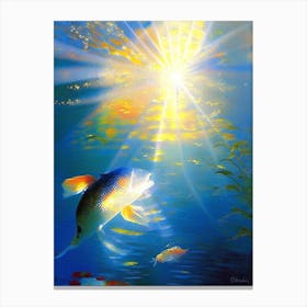 Hikari Moyo Koi Fish Monet Style Classic Painting Canvas Print
