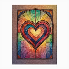 Heart Stained Glass Canvas Print