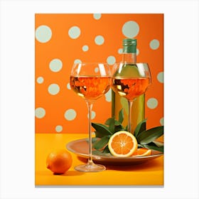 Orange Cocktails Pop Art Inspired 3 Canvas Print