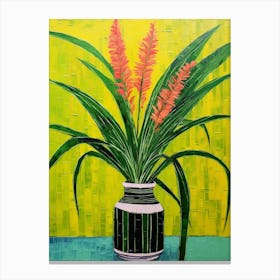 Flowers In A Vase Still Life Painting Fountain Grass 1 Canvas Print