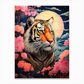 Tiger In The Moonlight Canvas Print